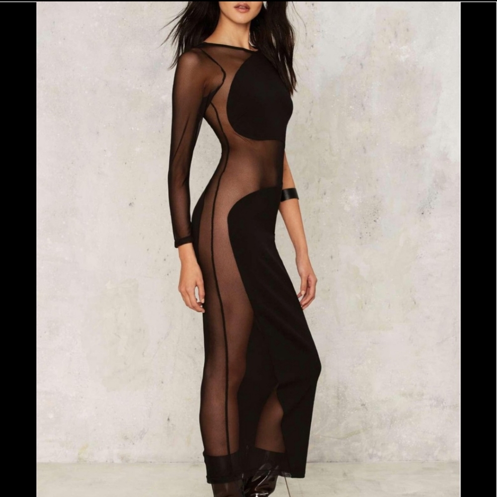 Nasty Gal On Your Side Mesh Maxi Dress - Picture 2 of 3